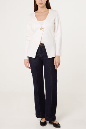 Gold Starfish Button Cardigan