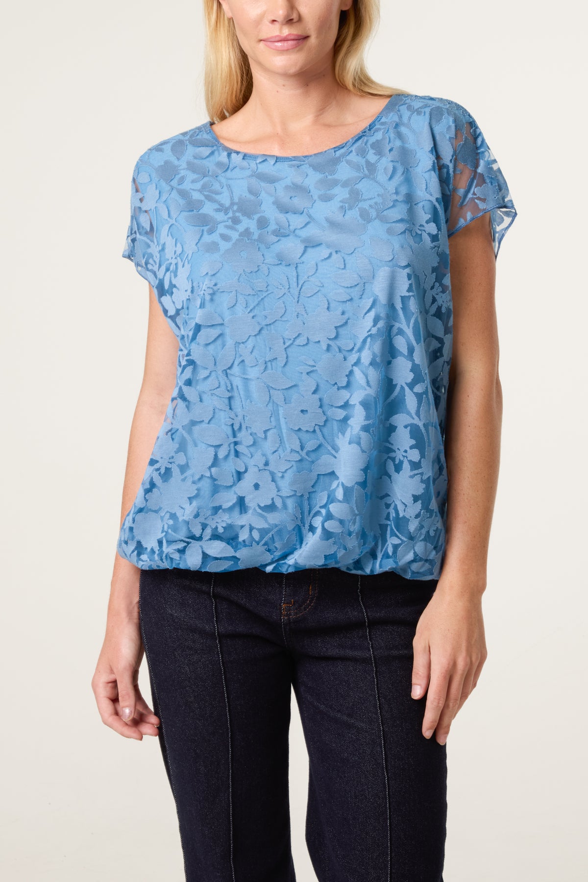Floral Sheer Overlay Top