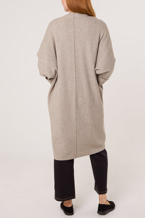Longline Pockets Open Cardigan