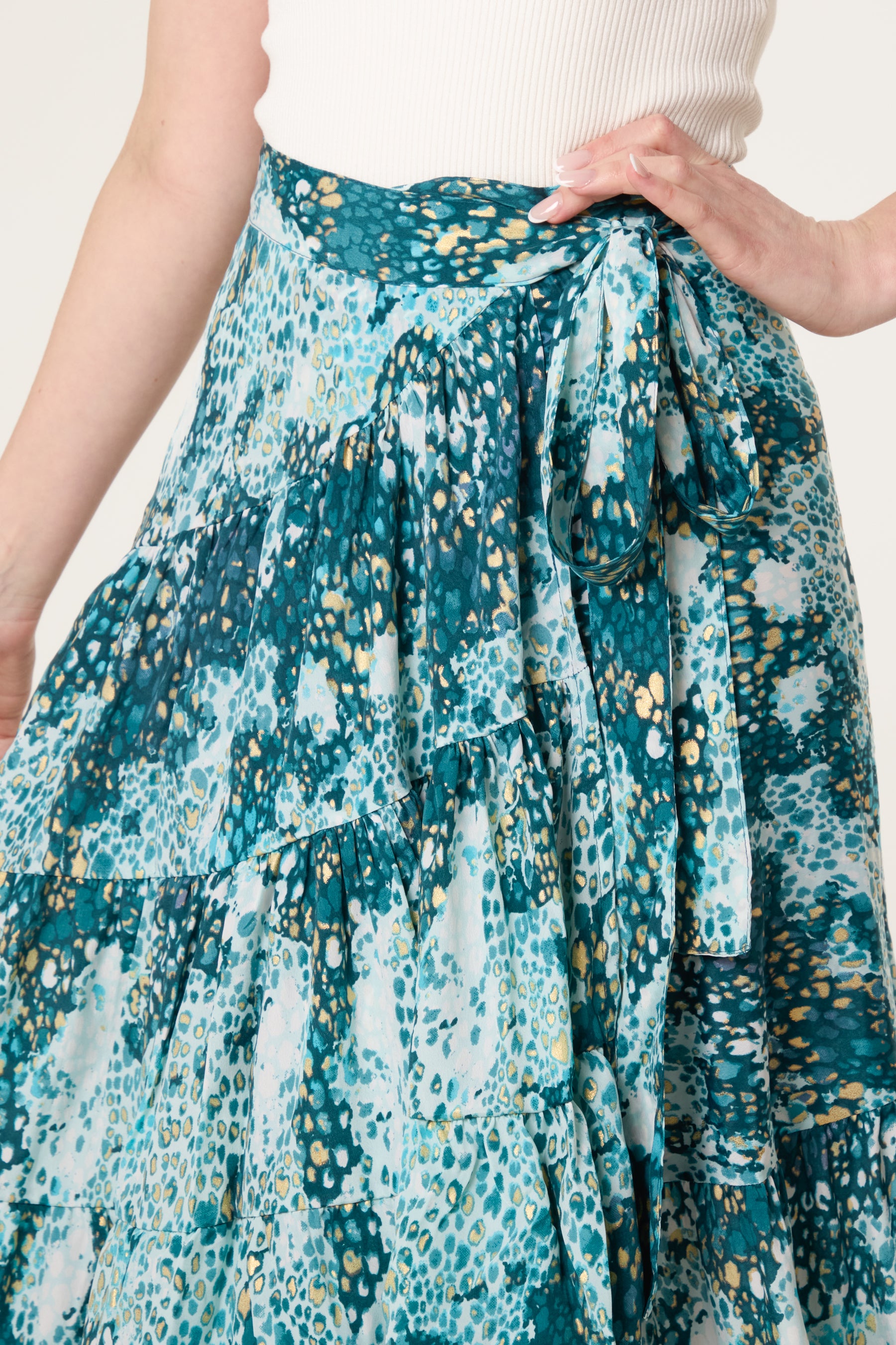 Leopard Inspired Wrap Maxi Skirt