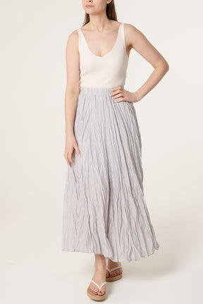 Crinkle Shirred Maxi Skirt
