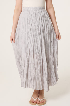 Crinkle Shirred Maxi Skirt
