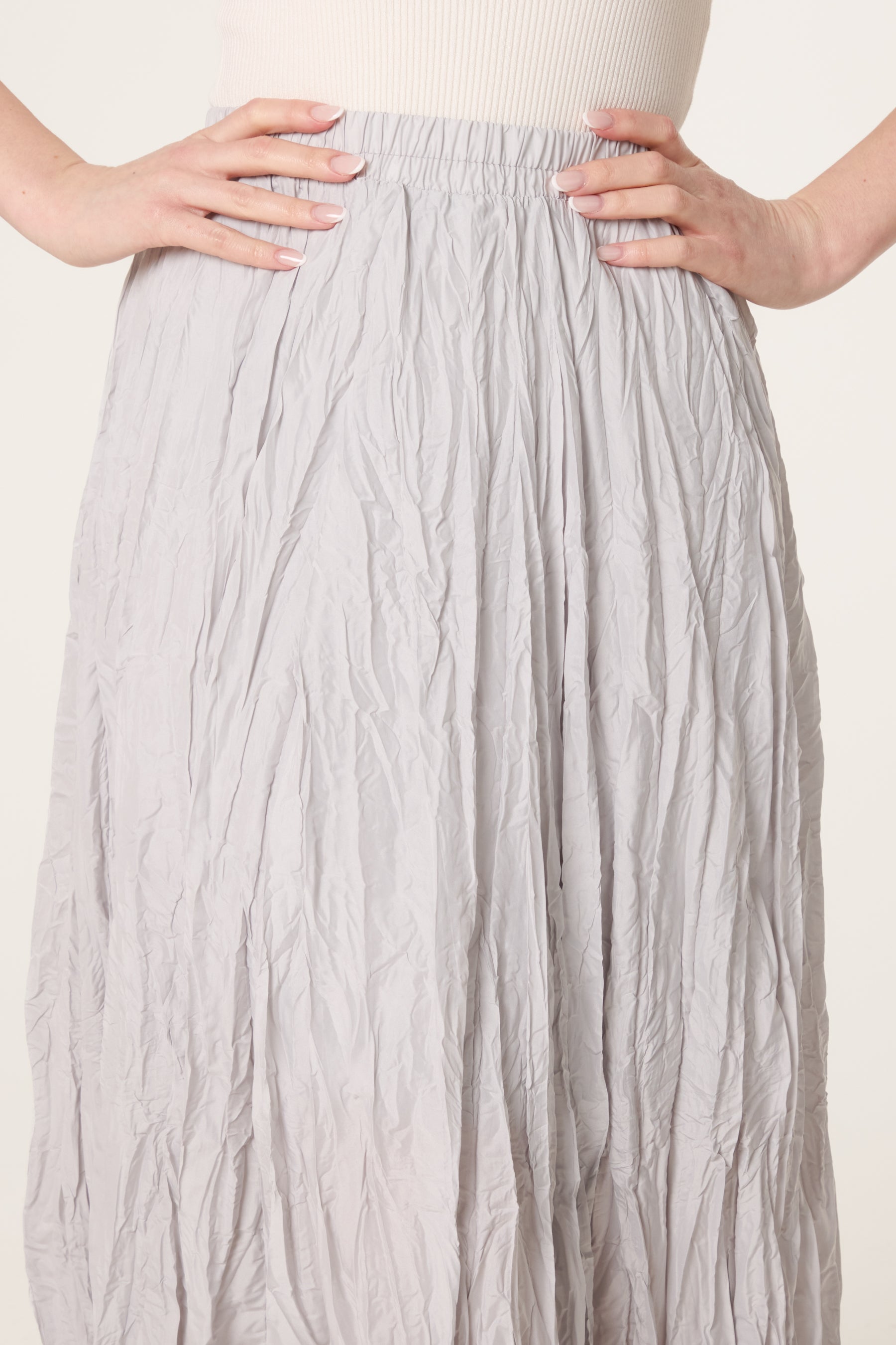 Crinkle Shirred Maxi Skirt