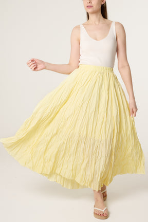 Crinkle Shirred Maxi Skirt