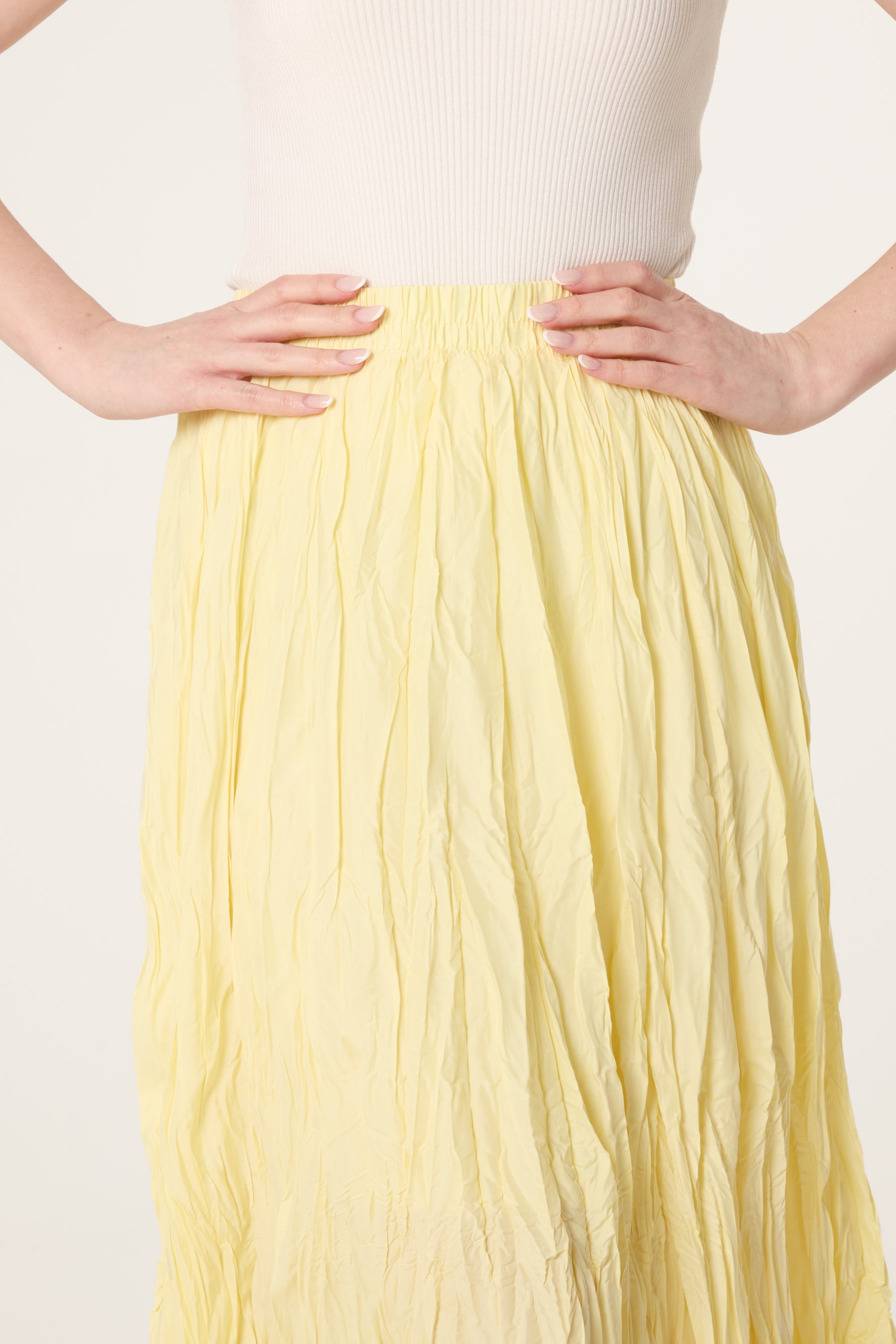 Crinkle Shirred Maxi Skirt