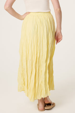 Crinkle Shirred Maxi Skirt