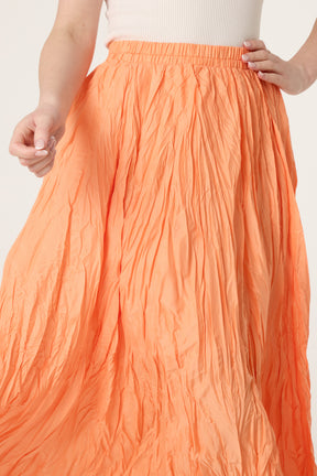 Crinkle Shirred Maxi Skirt