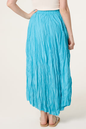 Crinkle Shirred Maxi Skirt