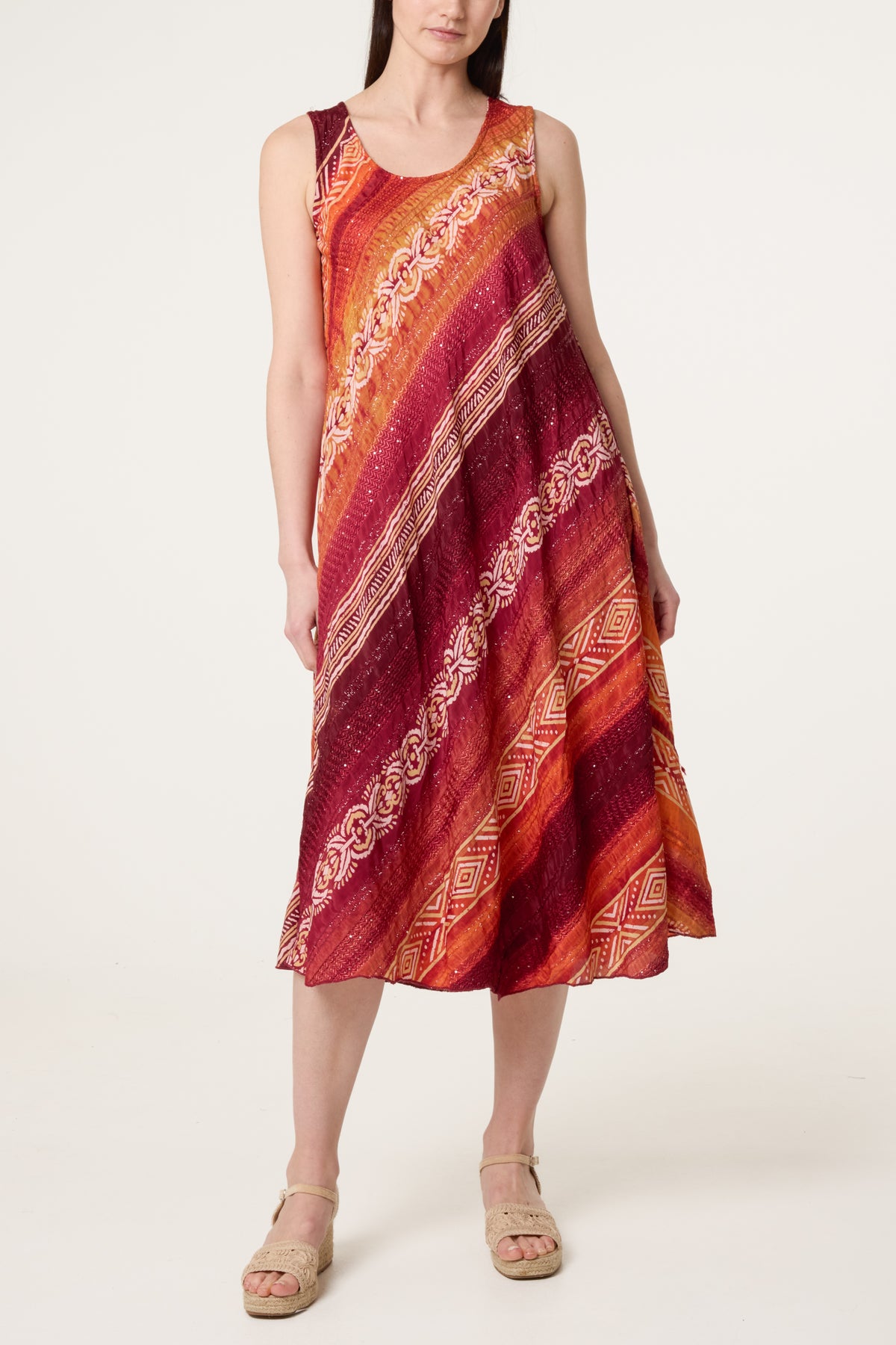 Sequin Jacquard Sleeveless Dress