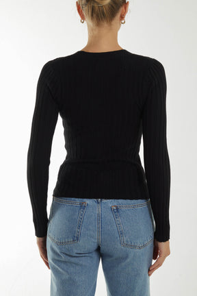 Basic Rib Knit Crop Cardigan