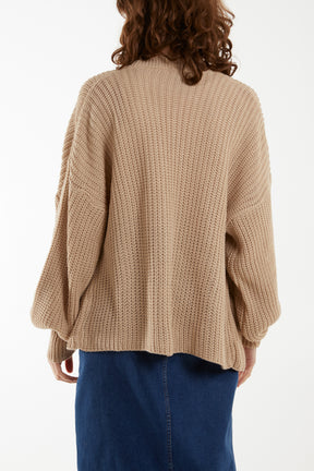 Edge To Edge Knitted Short Cardigan
