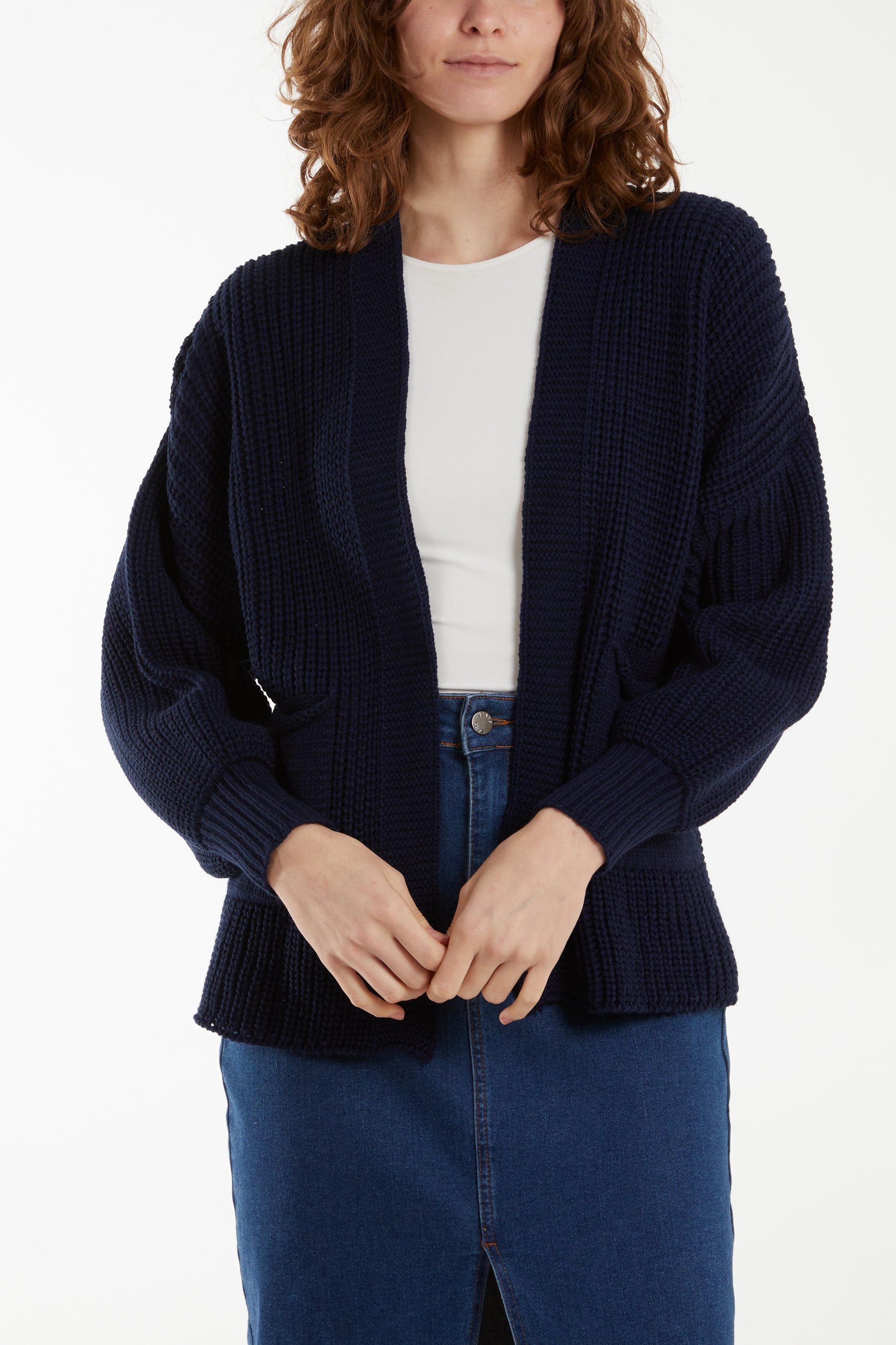 Edge To Edge Knitted Short Cardigan