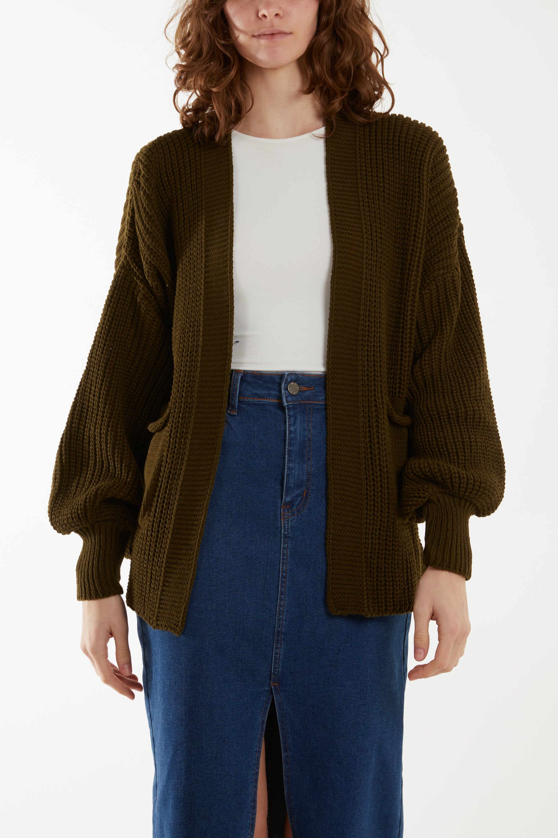 Edge To Edge Knitted Short Cardigan