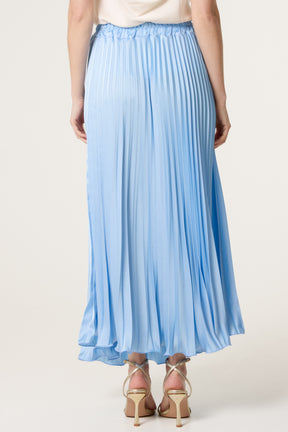 Satin Pleated Maxi Skirt