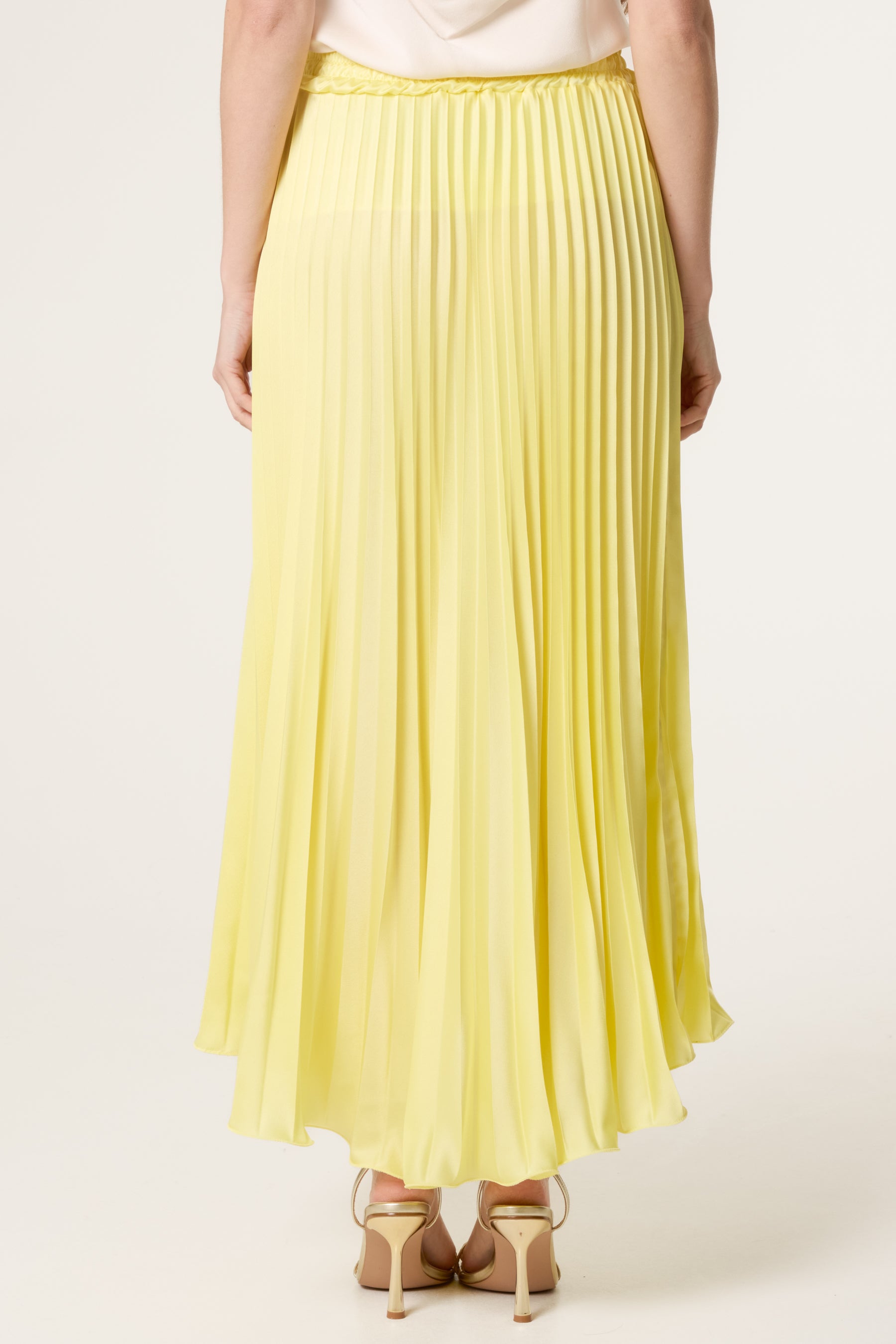 Satin Pleated Maxi Skirt