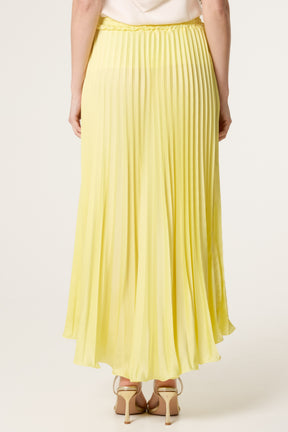 Satin Pleated Maxi Skirt