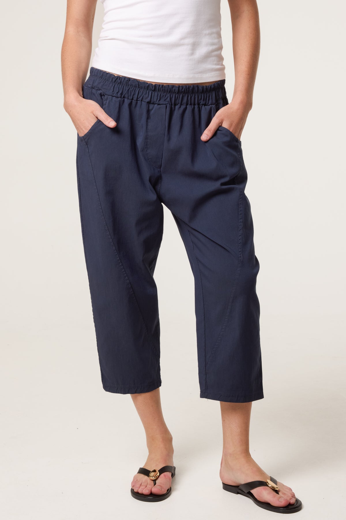 Magic Plain Stretch Capri Trousers