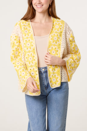 Floral Crochet Wide Sleeve Cardigan