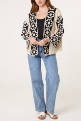 Floral Crochet Wide Sleeve Cardigan