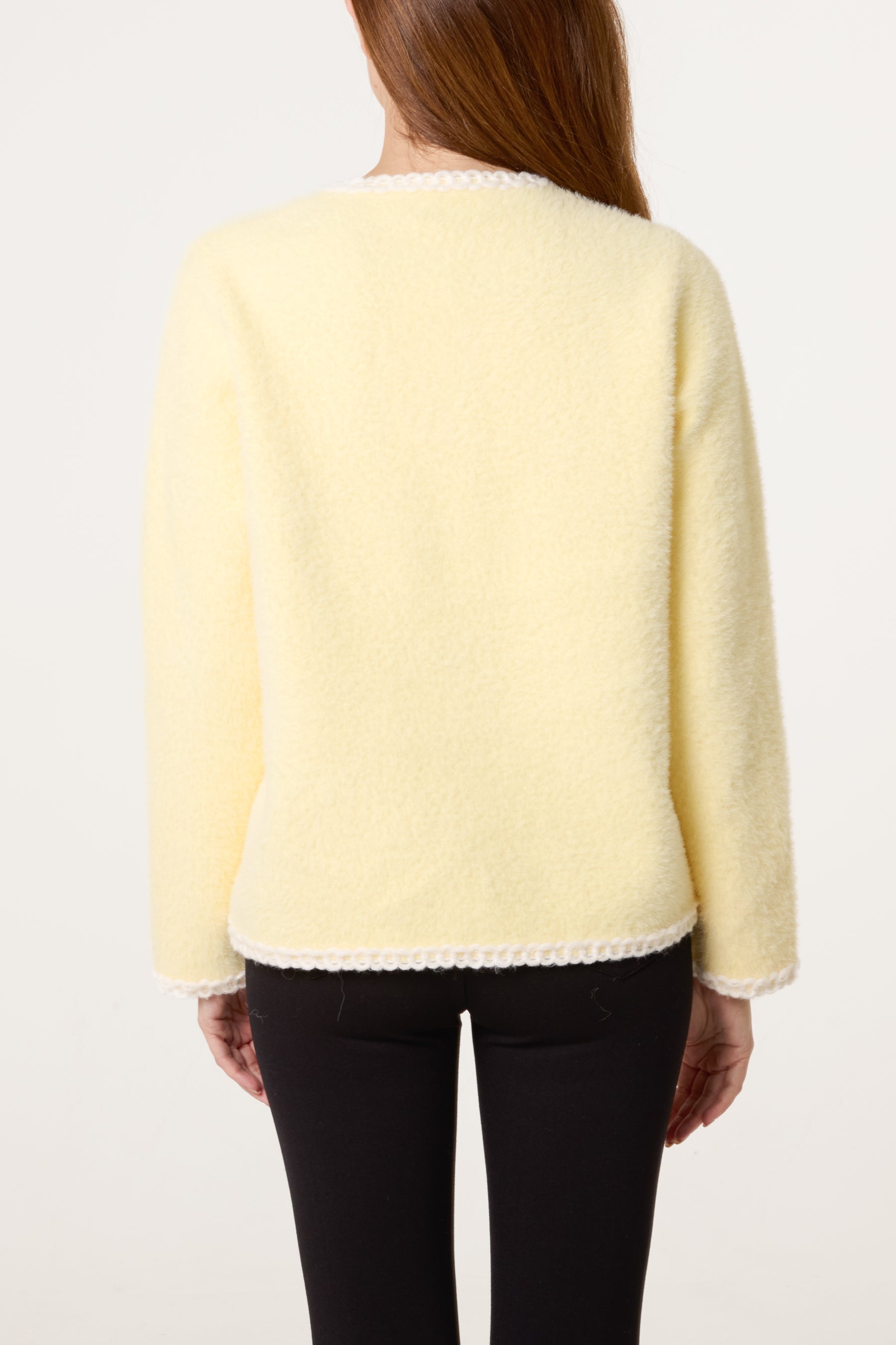 Rope Detail & Pearl Button Knit Cardigan