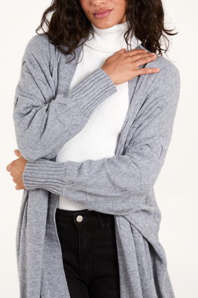 Cable Knit Pocket Cardigan