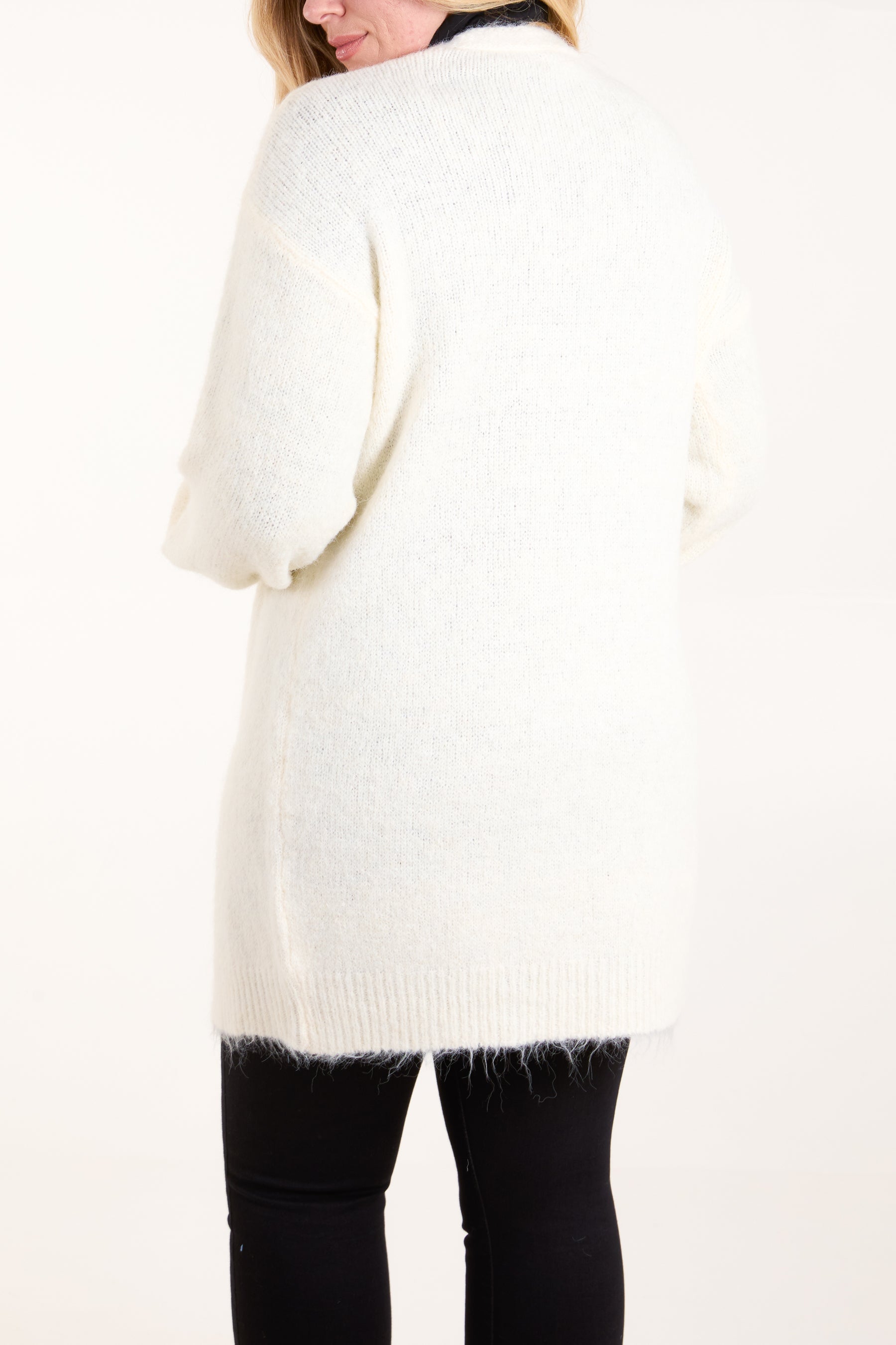 Flower Embroidery Longline Cardigan