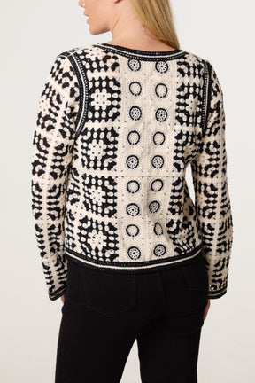 Patchwork Crochet V Cardigan