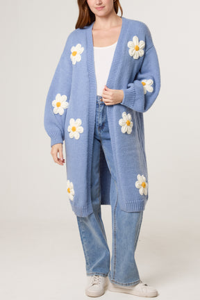 Daisy Knit Longline Cardigan