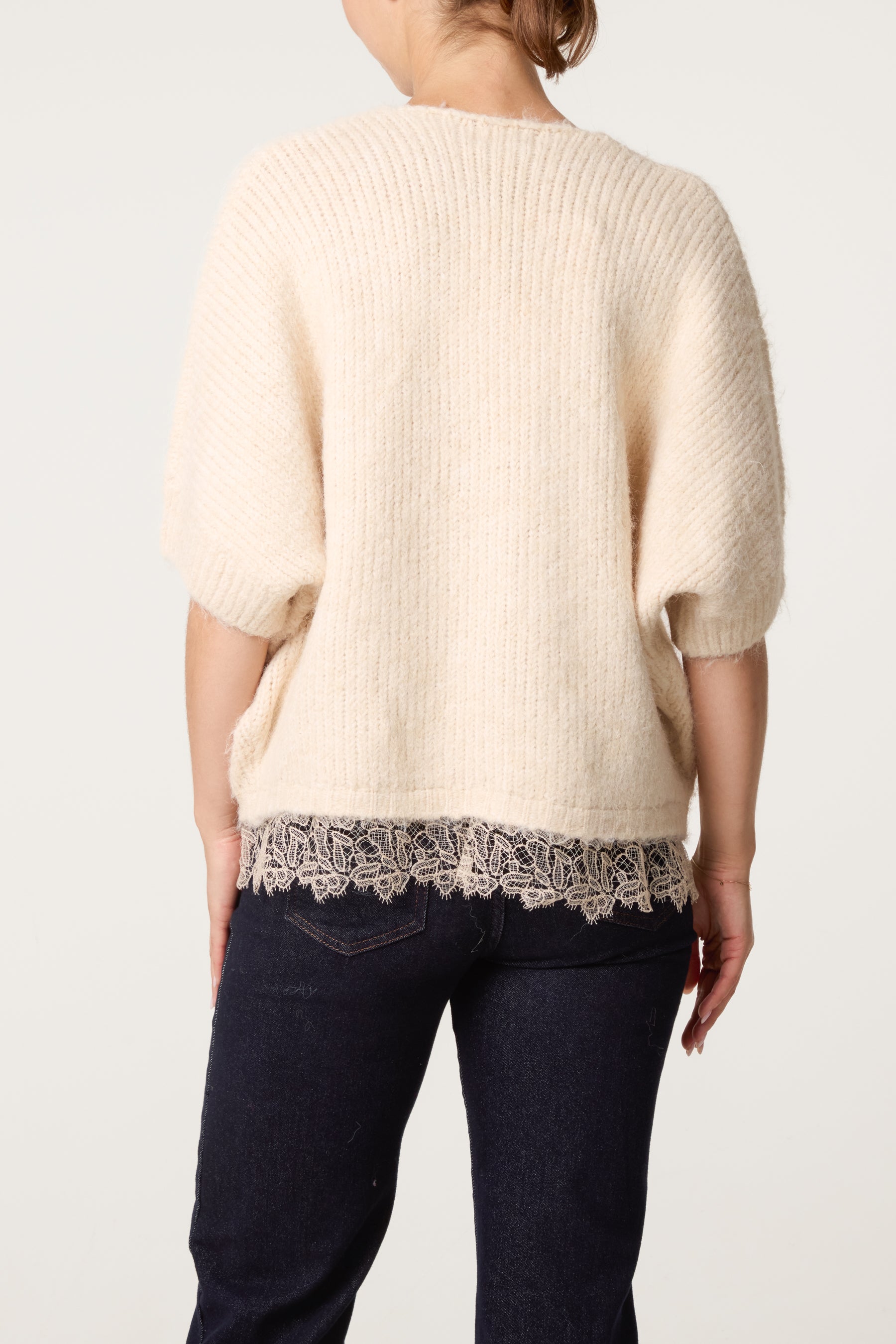 Cardigan With Lace Trim