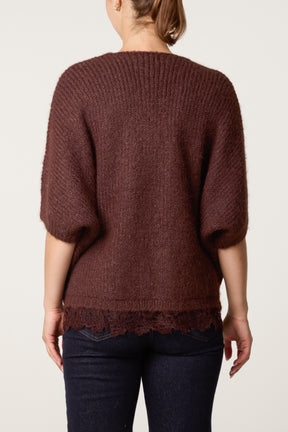 Cardigan With Lace Trim