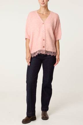 Cardigan With Lace Trim