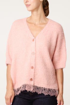 Cardigan With Lace Trim