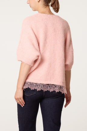 Cardigan With Lace Trim