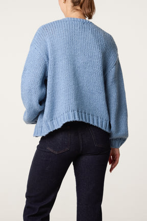 Embroidered Flower Knit Cardigan