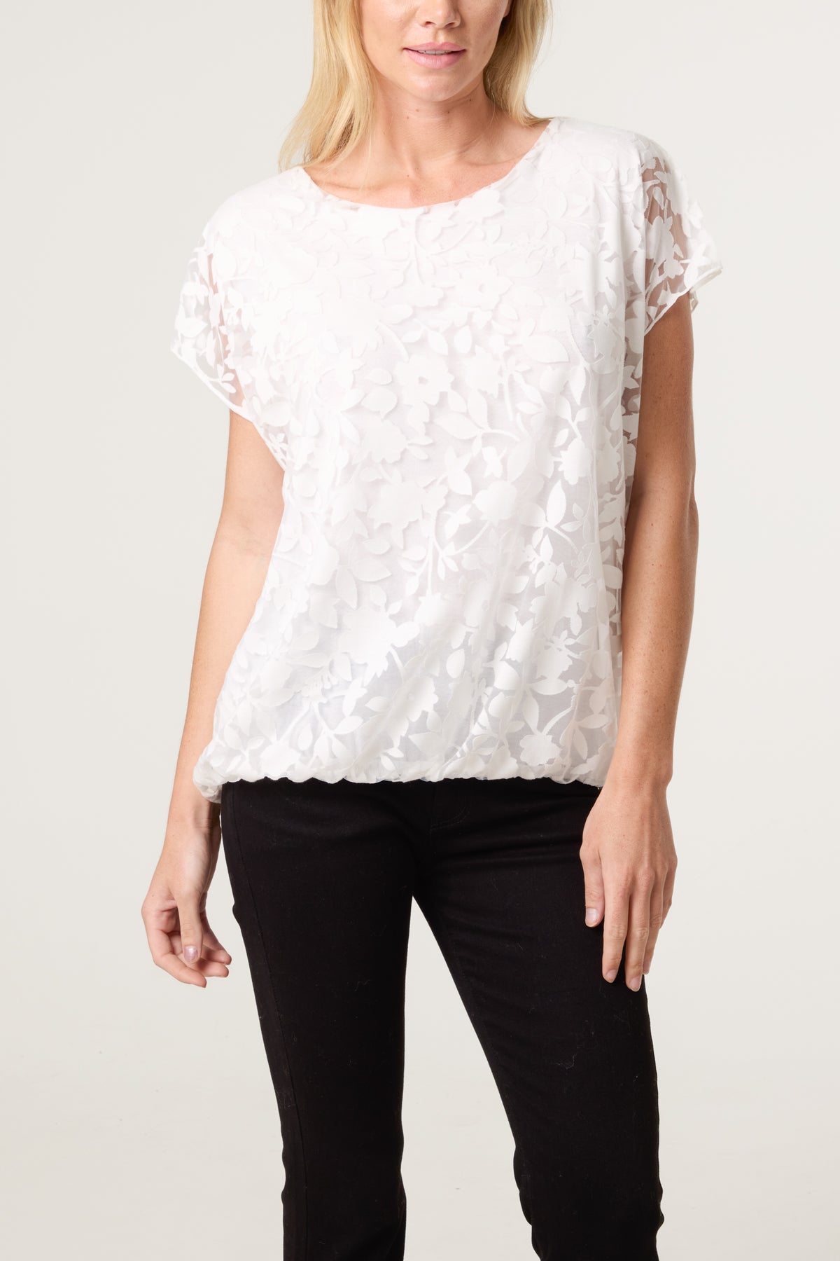 Floral Sheer Overlay Top