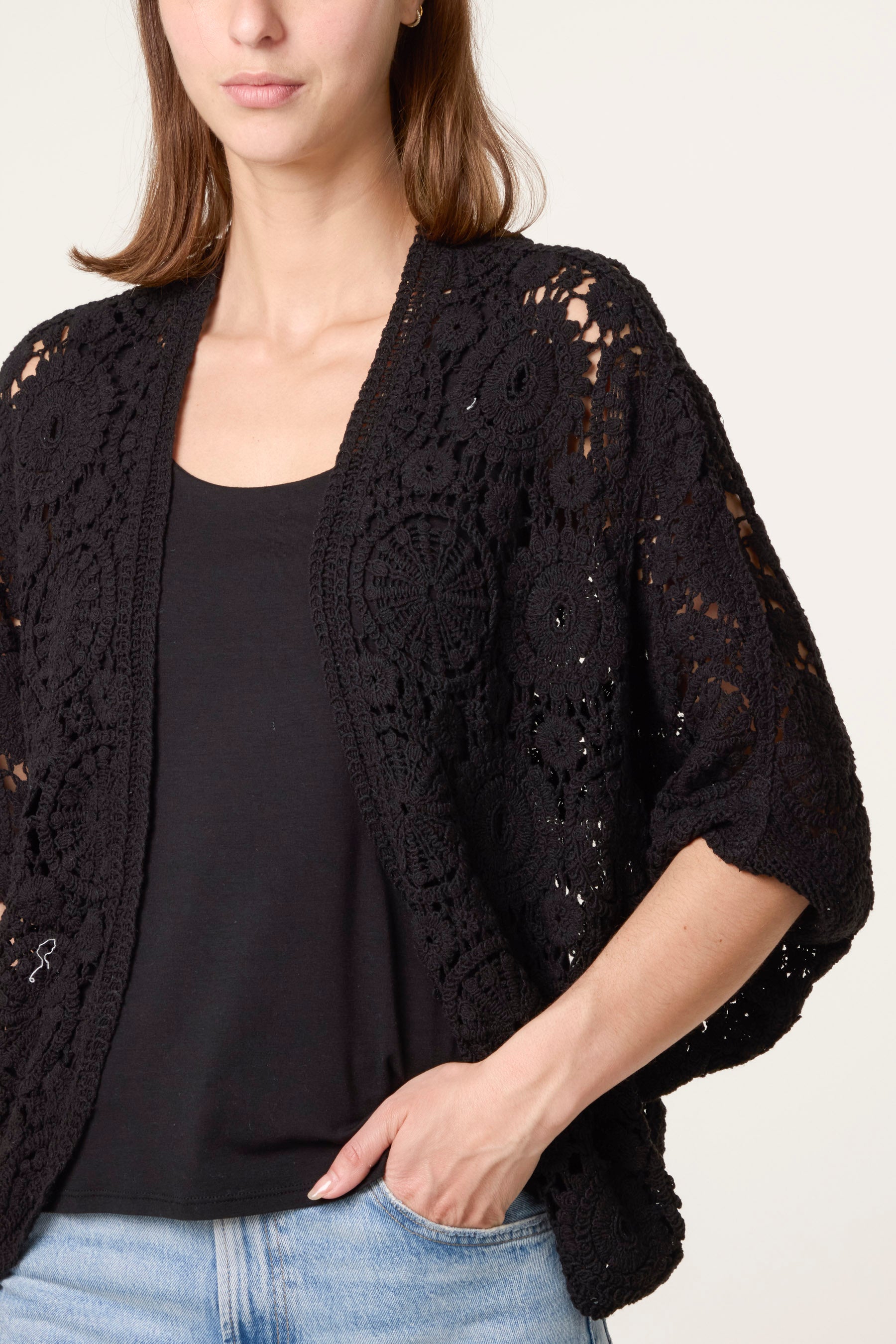 Mandala Crochet Batwing Cardigan