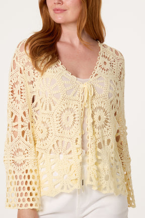 Mandala Crochet Wide Sleeve Cardigan